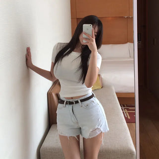 Etimer Round Crop Short Sleeve T-shirt [Modal 38%]