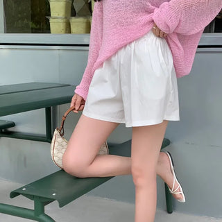Dart Crinkly A-Line Elastic Waist Shorts