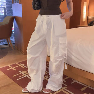 Joelle Cargo Wide Pants [Back Elastic Waist]