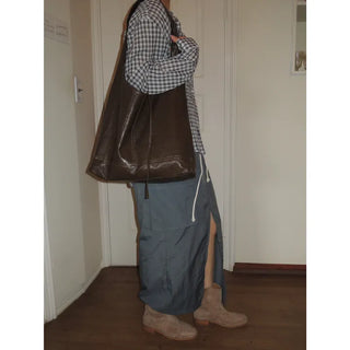 Soft Big Shoulder Bag (Khaki Brown)