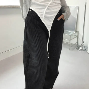 WASHED STRIPE WIDE PT Washed Stripe Wide Pants