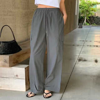 Melod Summer Anorak Nylon Cargo Two-Way Wide Elastic Pants