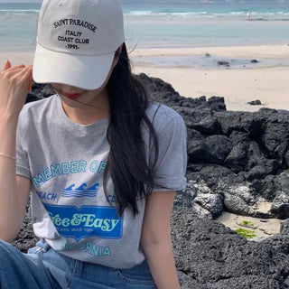 Paradise Embroidered Lettering Ball Cap