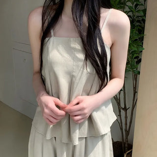 Crois Daily Summer Sleeveless Pants Two-Piece Set