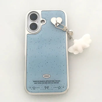 Angel Star Dot Keyring Set Silver Epoxy iPhone Case
