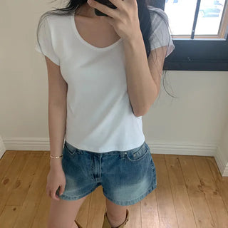 Eyelet short-sleeve tee