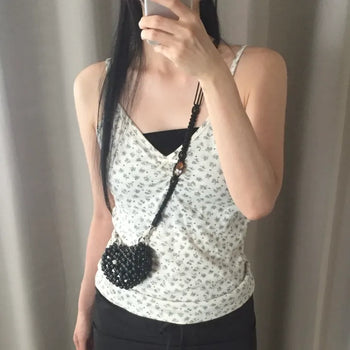 Flower bookmark ribbon sleeveless top