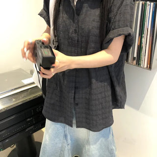 seersucker check shirt