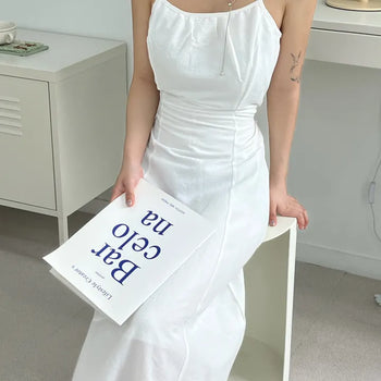 V-N Sleeveless Long Dress