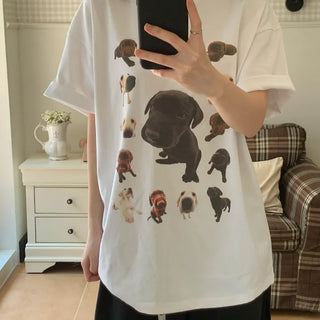 [Unisex] Puppy Print Short Sleeve T-shirt (2 colors)
