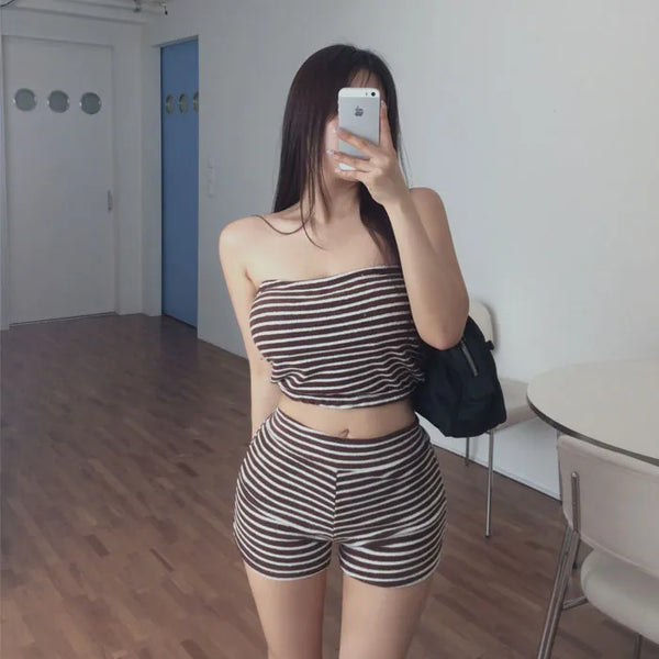 Belleo Terry Tube Top [Built-in Cap]