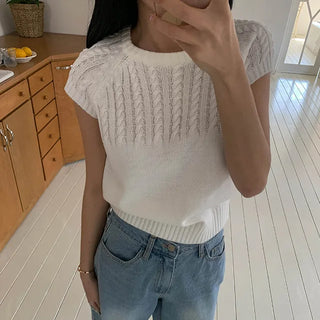 Roland cable knit short-sleeve knit