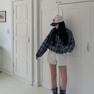 Buying check zip-up hoodie