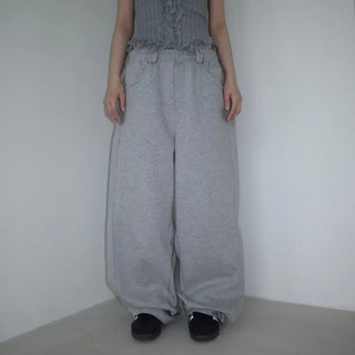 Belted Double Cotton Sweatpants