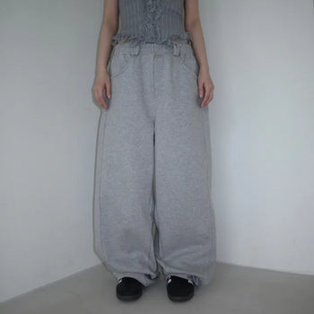 Belted Double Cotton Sweatpants