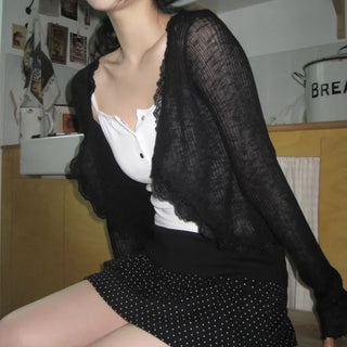 Mood Frill See-through Cardigan
