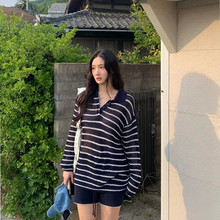 Delicate Collared Knit Rugby Knit Summer Knit