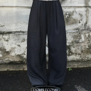 Contrast Elastic Nylon Slacks