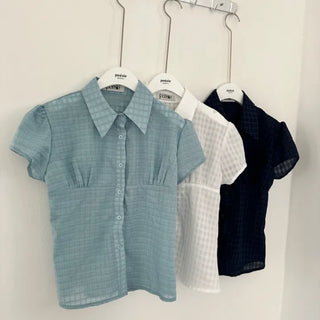 Soda Check Puff Slim Fit Short Sleeve Shirt