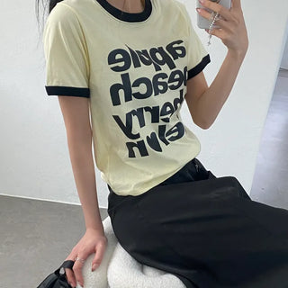Fruit Lettering Ringer Short Sleeve Tee