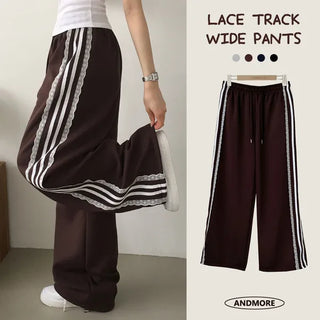Girlcore Two-Way Jogger Wide String Lace Track Training Pants