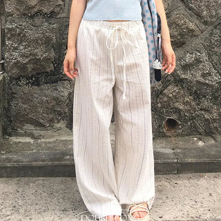 Leak Stripe Elastic Waist Pants