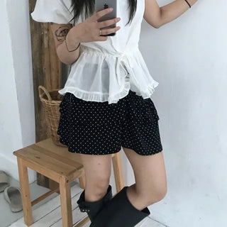 Dot Frill Skirt Pants