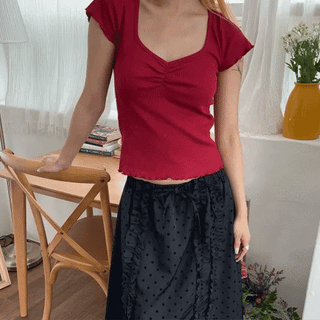 Shirred Wing T-shirt
