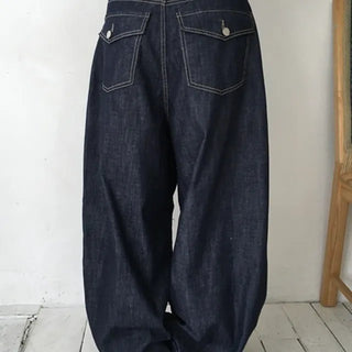 Non-faded Pocket Wide Denim