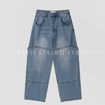 Hidden pocket wide denim pants