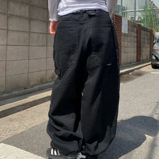 Black Carpenter Over-Wide Pants
