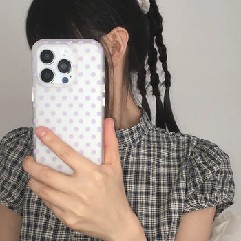 Purple Dot Translucent Hard iPhone Case