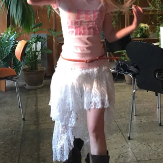 Baby pink lettering T-shirt