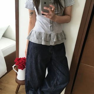 Roa Striped Frill Tee