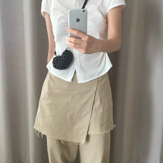 Puff shirred short-sleeve blouse