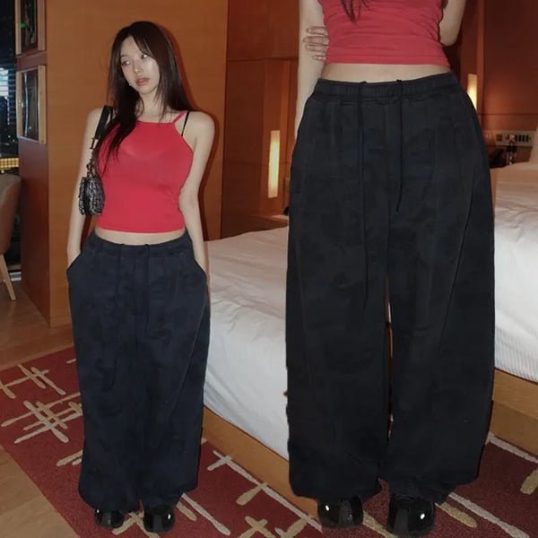 Delib Military Elastic Waist Wide Pants