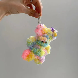 Rainbow Key Ring  Bag Key Ring  Silkworm Doll Key Ring