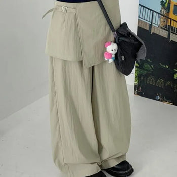 Muka Wrap Skirt Pants Set