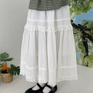 Hardy frill lace long skirt