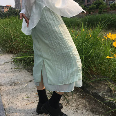 Wrinkle Straight Skirt