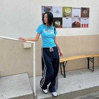 Dino Double-Stripe Nylon Low-Rise Track Pants
