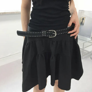 UNBALANCED RUFFLE SK Asymmetrical Ruffle Skirt