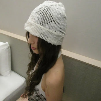 Flower See-through Beanie (2 colors)