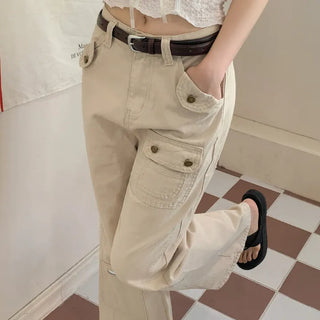 Tempo Cargo Multi-Pocket Semi-Bootcut Pants