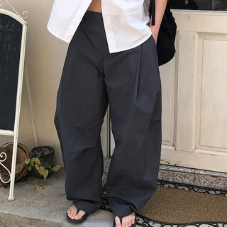 Roel Women's Summer Long Curved Nylon Wide Loose Fit Pants