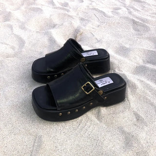 Platform Buckle Block Heel