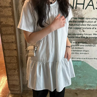 Candy Stripe Layered Short Sleeve Dress (2 colors)