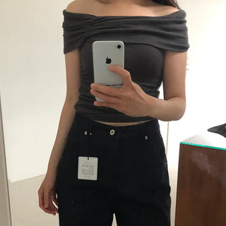Shirring Off-Shoulder Tee