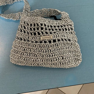 Ett Handmade Silver Knitted Mini Shoulder Bag