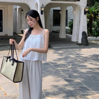 Rodis Linen String Flare Sleeveless Blouse